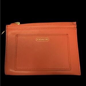 Coach NY Leather Saffiano Medium Skinny Wallet - Coral